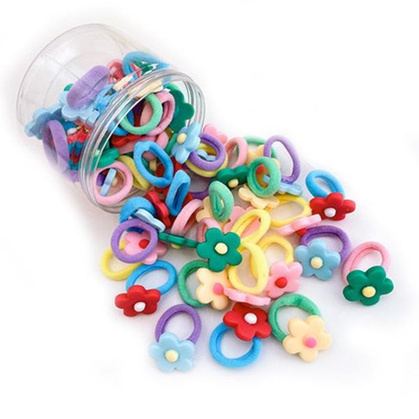 

hair accessories 20pcs kids cute ties flower fashion ponytail holders ropes elastic bands baby headdress, Slivery;white