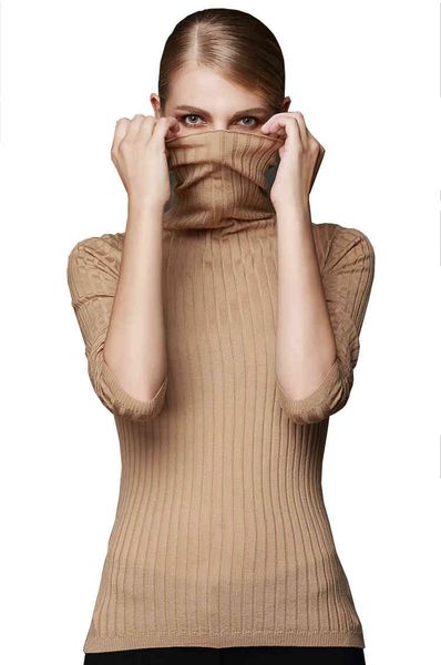 

women's high neck fashion autumn and winter sweater, 100%, ws0004, White;black