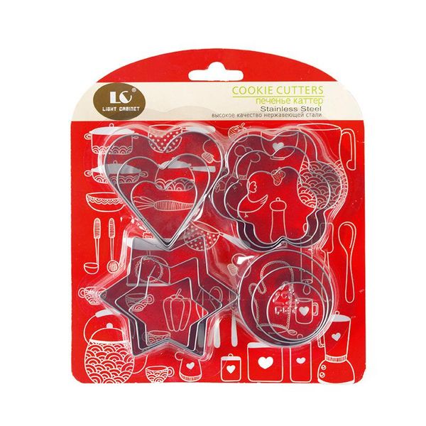 

12pcs stainless steel biscuit mould diy cookie cutting baking irregular suit moulds