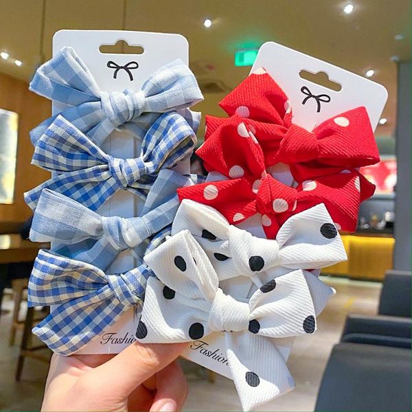 

hair accessories 4pcs/lot solid color bows clip for girls boutique printing hairpins 2021 barrettes cute kids headwear accessorie, Slivery;white