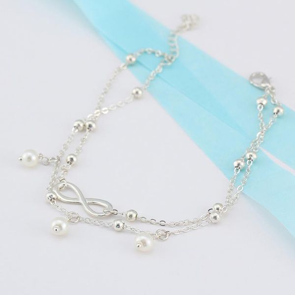 

anklets fashion style anklet heart infinity silver color ankle bracelet on leg chain for women summer beach foot jewelry, Red;blue