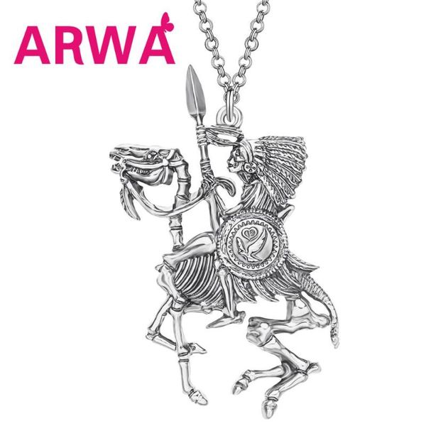 

pendant necklaces arwa halloween alloy antique gold plated skeleton necklace long skull jewelry for women girls kids funny festival gift, Silver