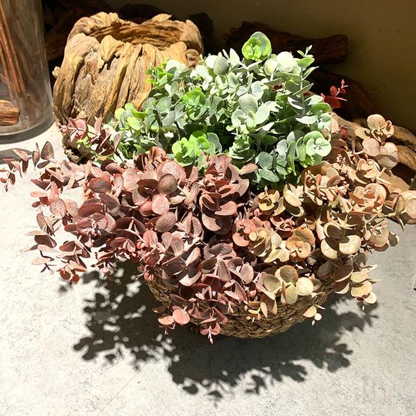 

decorative flowers & wreaths artificial plant plastic green eucalyptus leaves diy home wedding party forest decoration