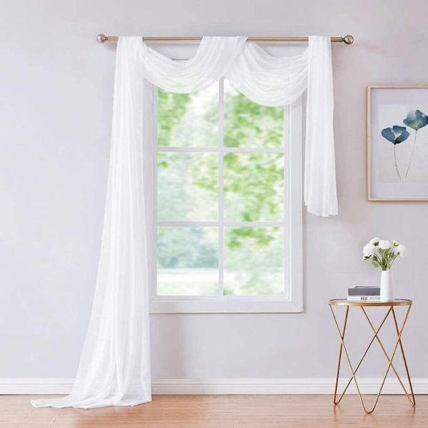 

curtain & drapes window sheer scarf elegant voile curtains treatment living room home decor screen solid colors 70x550cm