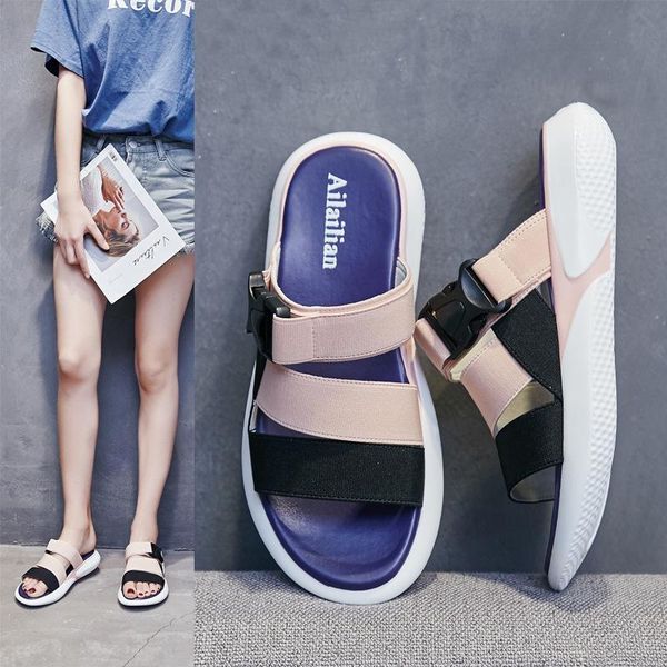 

dress shoes women stretch fabric beach casual woman sandals femmes sandales sandalias mujer chaussure femme zapatos size 35-40, Black