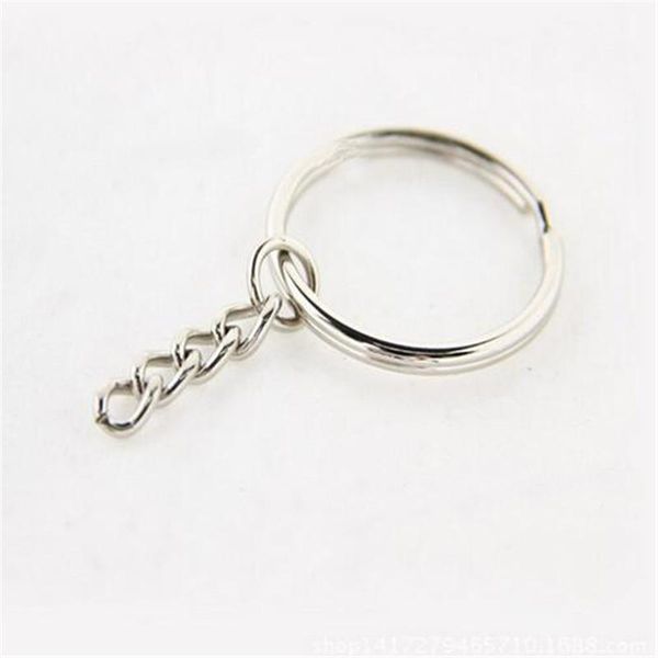 

keychains 50pcs/set 23mm stainless alloy circle key chain silver keychain rings keyring for diy making jewelry accessories