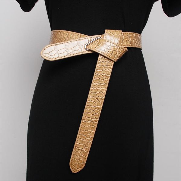 

belts ms waist sealing can tie a knot simple style decoration skirt sweater fashion women belt pattern of the snake fine dark, Black;brown