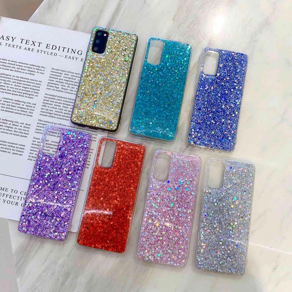 Custodie in silicone morbido glitter Blingbling per Huawei P40 P20 P30 Pro P8 P9 Lite P 40 P10 Plus Nova 2S 3i 3 6 4 5 Cover con paillettes lucide