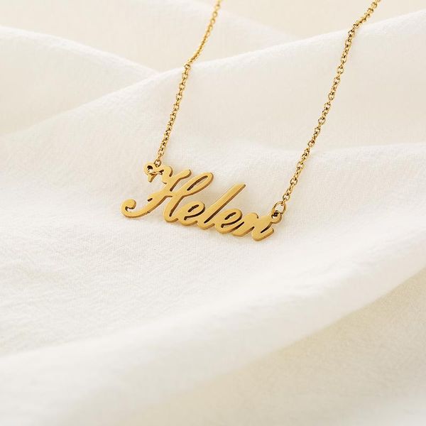 

gold silver color personalized custom name necklace customized nameplate pendant for women handmade birthday gift chains