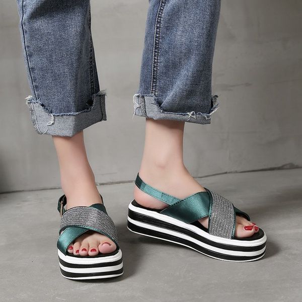 

sandals ladies muffin bottom of plutonium basic section buckles will see solid color with yu89 flat sandals ue1t, Black