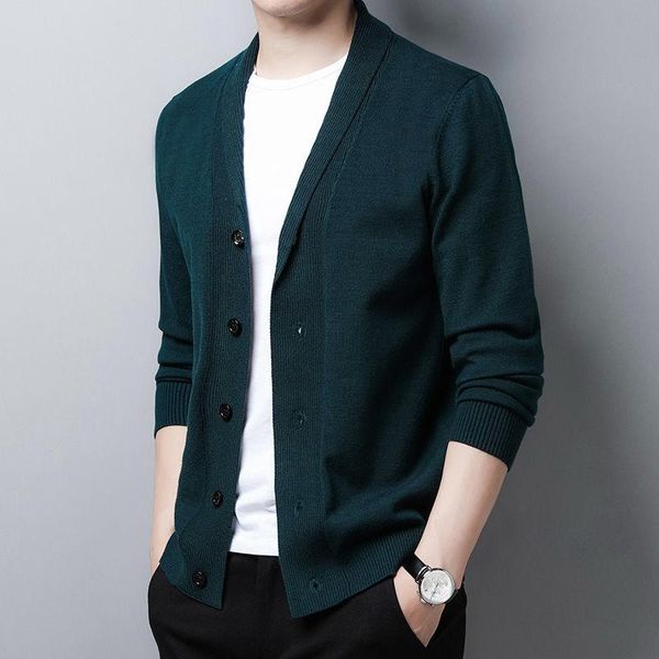 

men's sweaters 2021 autumn winter men wool cardigan men's slim warm thicken soft solid knitted sweater male casual plus size clothe, White;black
