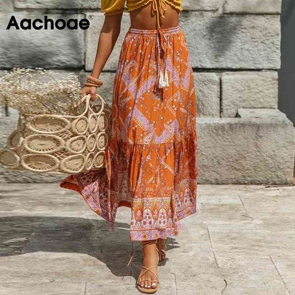 

women long skirts high waist vintage beach ankle length boho style pleated skirt bottoms mujer faldas s-l 210413, Black