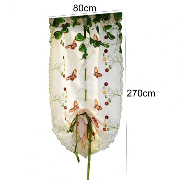 

curtain & drapes style fashion butterfly flower embroidered fan-shaped chiffon window sheer for living room el accessories decor