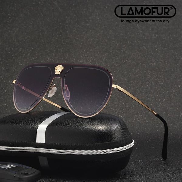 

sunglasses lamofur women vintage classic rimless metal sun glasses one-lens driving eyewear for men uv400 4388, White;black