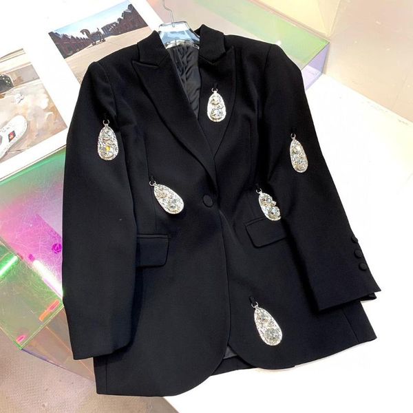 

women's suits & blazers women luxury diamonds loose blazer jacket ladies casual overcoat ddxgz2 4.19, White;black