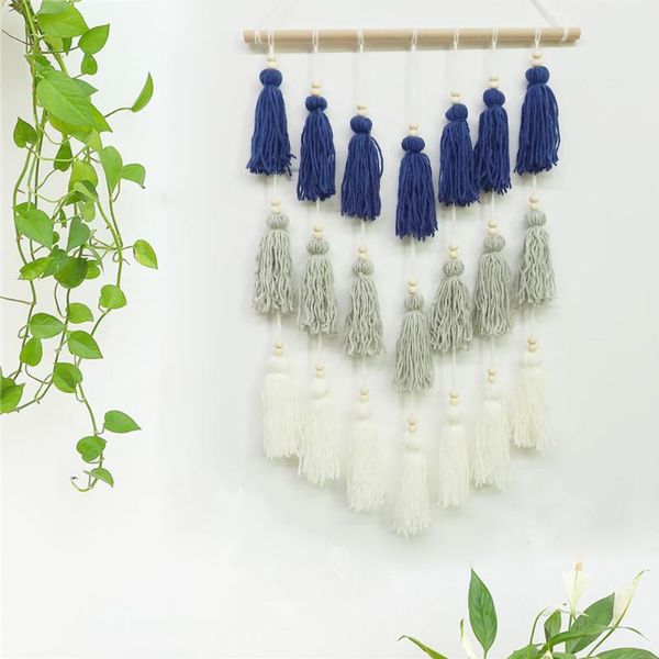 Tapeçarias Grande Macrame Tassel Parede Pendurado Perfeito Decoração Bohemian Yarn Tapestry Boho Presente De Decoração Berçário