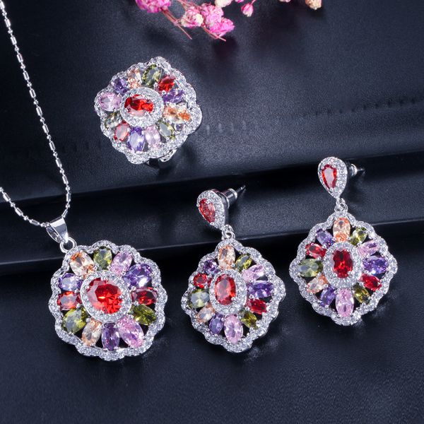 

high grade three piece necklace ring earring jewelry set, Black