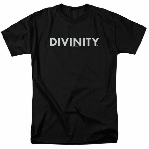 

divinity logo t shirt licensed comic book video game tee black, White;black