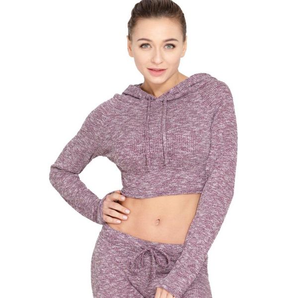 

yoga outfits navel bodybuilding clothes woman motion close speed do hoodie long sleeve training jacket running, White;red