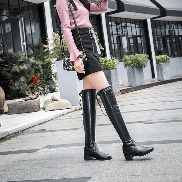 

boots 2021 overknee woman winter long high chalaza thin code, Black