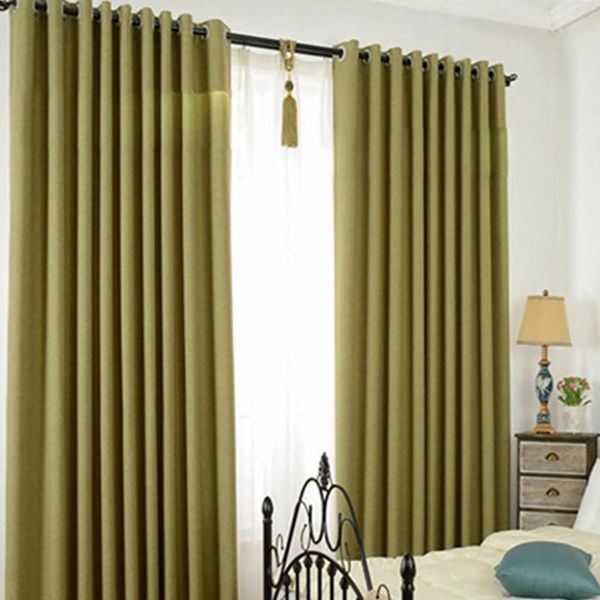 

curtain & drapes lychee solid color window blackout thicken cotten linen shade curtains for living room bedroom drape