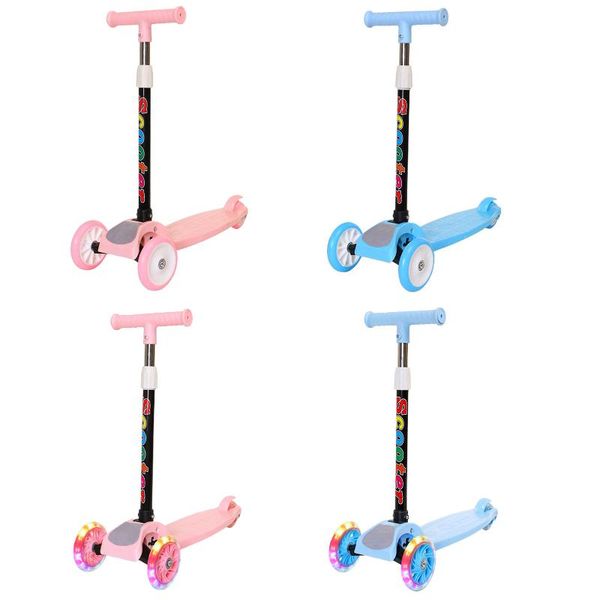 

wheel child kick scooter cute with flashing wheels adjustable height lightweight portable for kids aged 2 to 8 training skateboarding