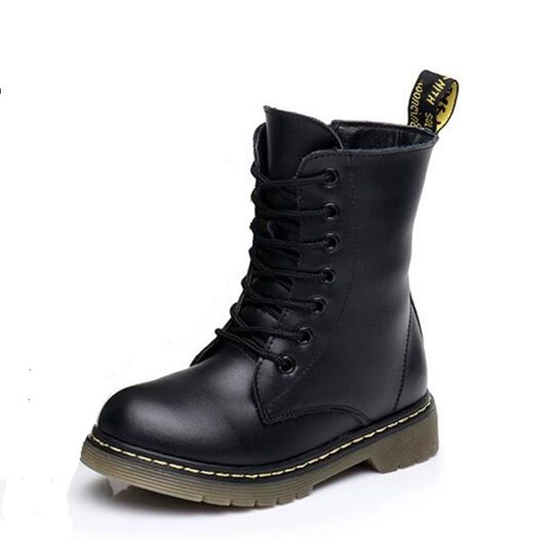 

boots 2021 spring genuine leather children motorcycle british style baby girls shoes military boys kids snow 04, Black;grey