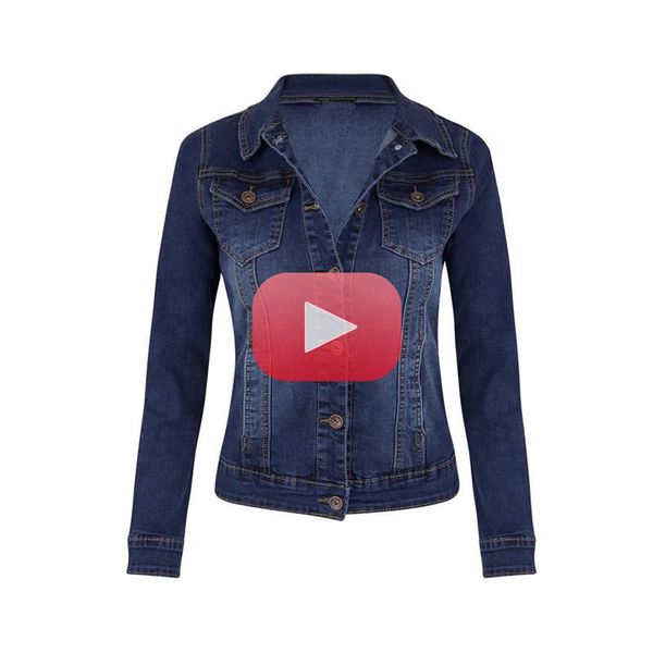 Jaqueta das Mulheres Jaqueta Outerwear Jean Bomber Plus Size Curto Denim Mulheres Outono Manga Vintage Casaco Casual Senhoras