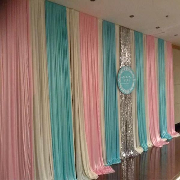 

party decoration 3m*6m colorfui ice silk wiht sequins swag wedding backdrop curtain baby shower , dhl ship