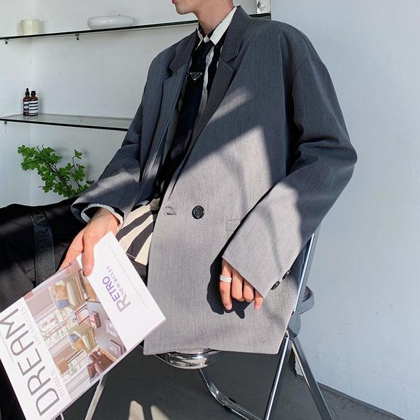 

spring and autumn youth men's korean version of pure color simple loose suit fashionable casual all-match suits & blazers, White;black