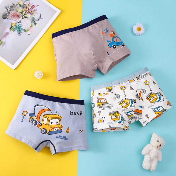 

underpants student boxer bread pants cartoon small, medium and large boys' underwear cotton breathable, Black;white