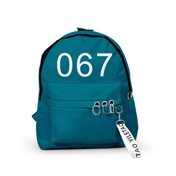 

backpack 2021 squid game oxford fabric one shoulder keychain 3d printed casual student school bag
