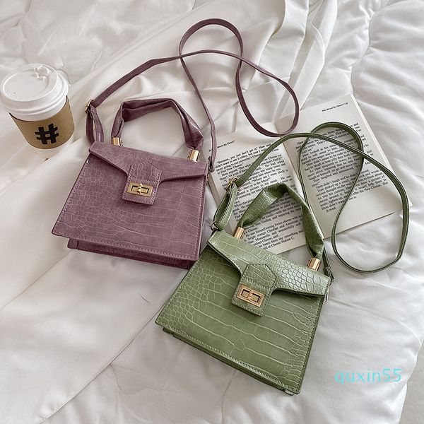 

evening bag 2021 trend korean lock pu handbag small square fashion women's single shoulder diagonal