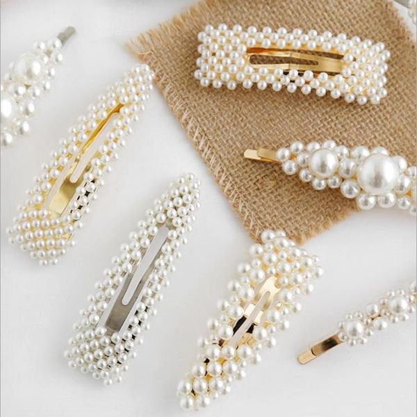 

hair clips & barrettes pearl clip for women elegant korean design metal hairpin styling accessories instagram fashion, Golden;silver