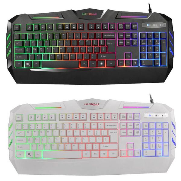

keyboards mechanical feel keyboard k3 usb wired illuminated colorful led backlight multimedia pc gaming 20a drop ye3.1