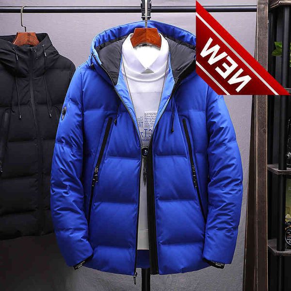 

down jacket men's new hooded thick casual fashion youth down, Black