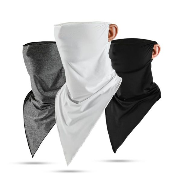 

summer motorcycle balaclava moto bandana earloop ice silk face mask tube scarf motorcross biker cycling neck gaiter caps & masks, Black
