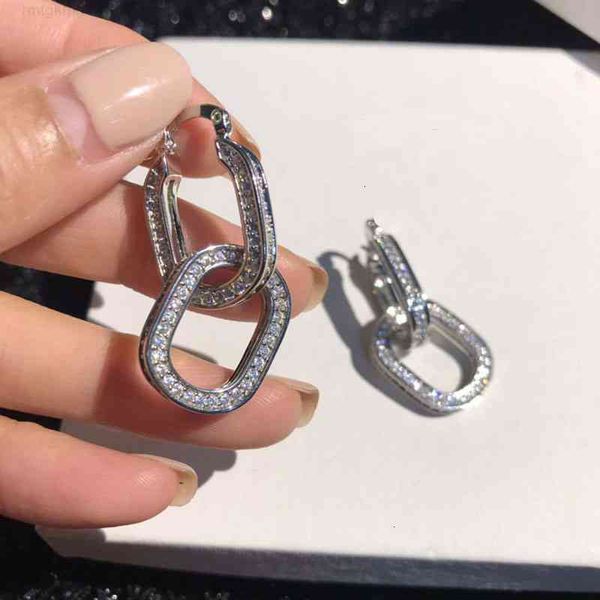 

dio/christian geometry u thick shape brass women rhinestone oval for fashion earrings hoop large jewelry luxury with box, Red;brown