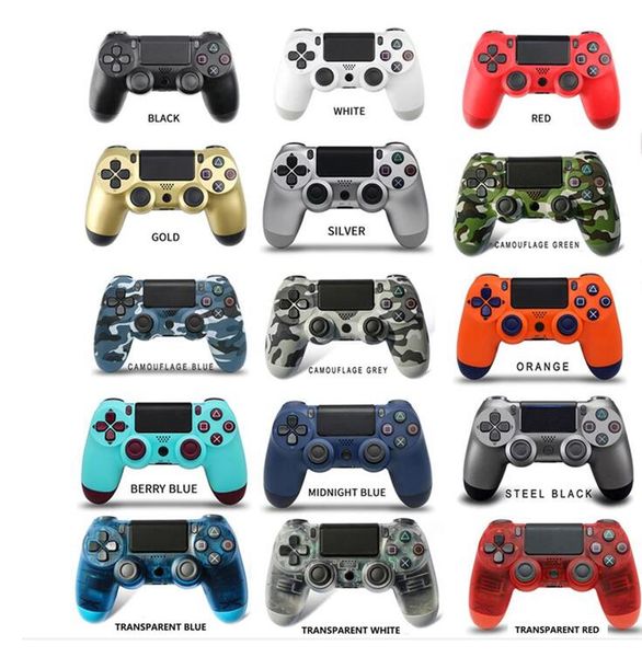 

22 colors in stock wireless bluetooth controller for ps4 vibration joystick gamepad game controller for ps4 play station with retail box dhl