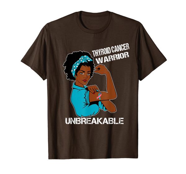 

thyroid cancer warrior unbreakable shirt, White;black