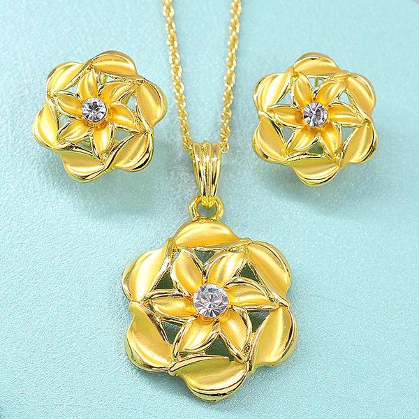 

earrings & necklace zea dear jewelry romantic set for women pendant selling flower findings wedding gift, Silver