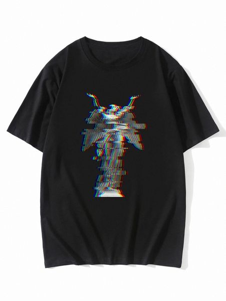 

men sculpture print tee y22d#, White;black