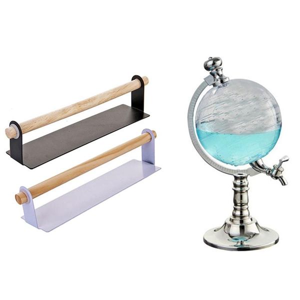 

towel racks 2 pcs kitchen self-adhesive roll paper holder & 1set water dispenser globe wine beer acrylic