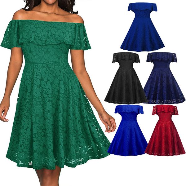 

dresses shengyuan 2021 lace one shoulder waist dress, Black;gray