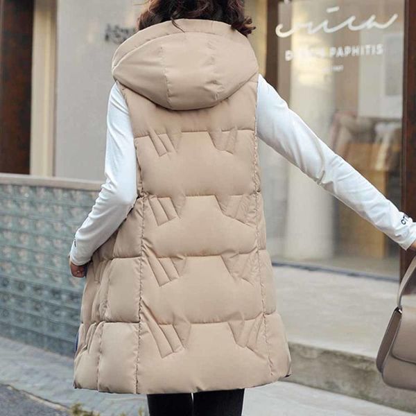 

women's vests autumn cotton vest women coat winter waistcoat female sleeveless hooded long jacket two sides wear warm parkas, Black;white