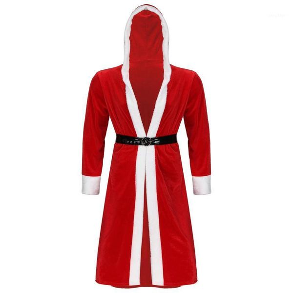 

men's sleepwear mens christmas velvet hooded bathrobe night-gown open front night-robe with patent leather belt flannel nightwear kimon, Black;brown