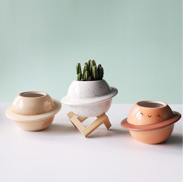 

vases neptune jupiter mars planet ceramic flower pots color succulent containers garden window decor cachepot for flowers