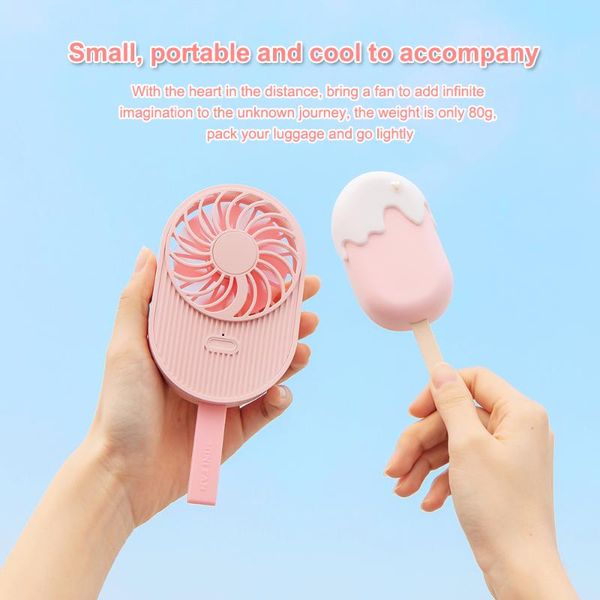 

electric fans handheld usb mini hanging neck small fan student creative gift ice cream air conditioner cooler outside travel artifact