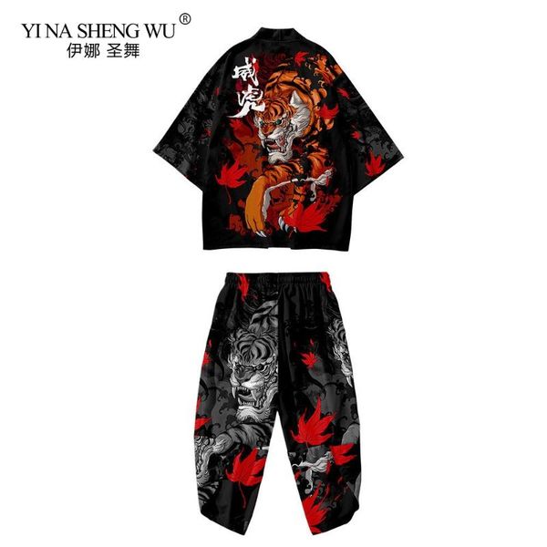 

ethnic clothing plus size xs-6xl kimono men japanese clothes yukata samurai costume haori coat pants beach cardigan streetwear, Red