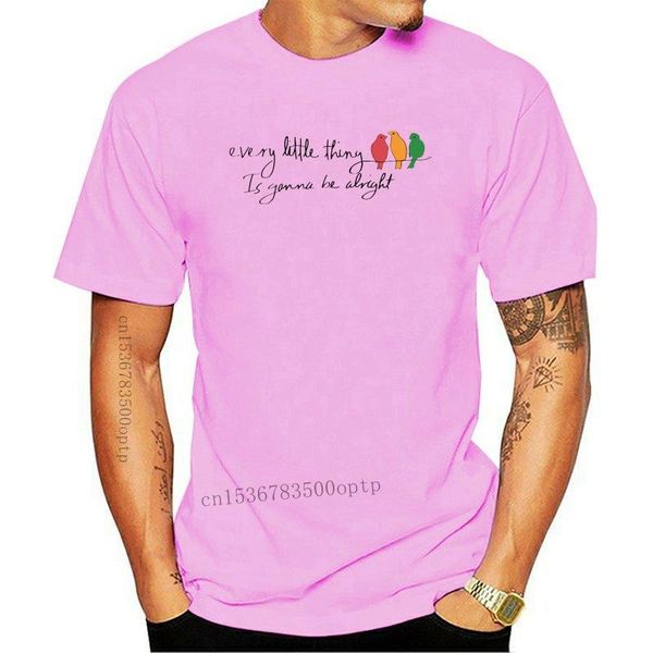 

men's t-shirts men t shirt every little thing is gonna be alright color bird version women t-shirt, White;black